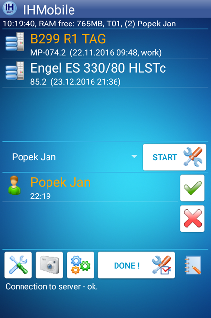 IHMobile Screen of active requests from production